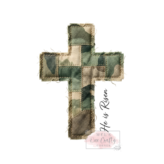 Patchwork Camo Cross - DTF Transfer
