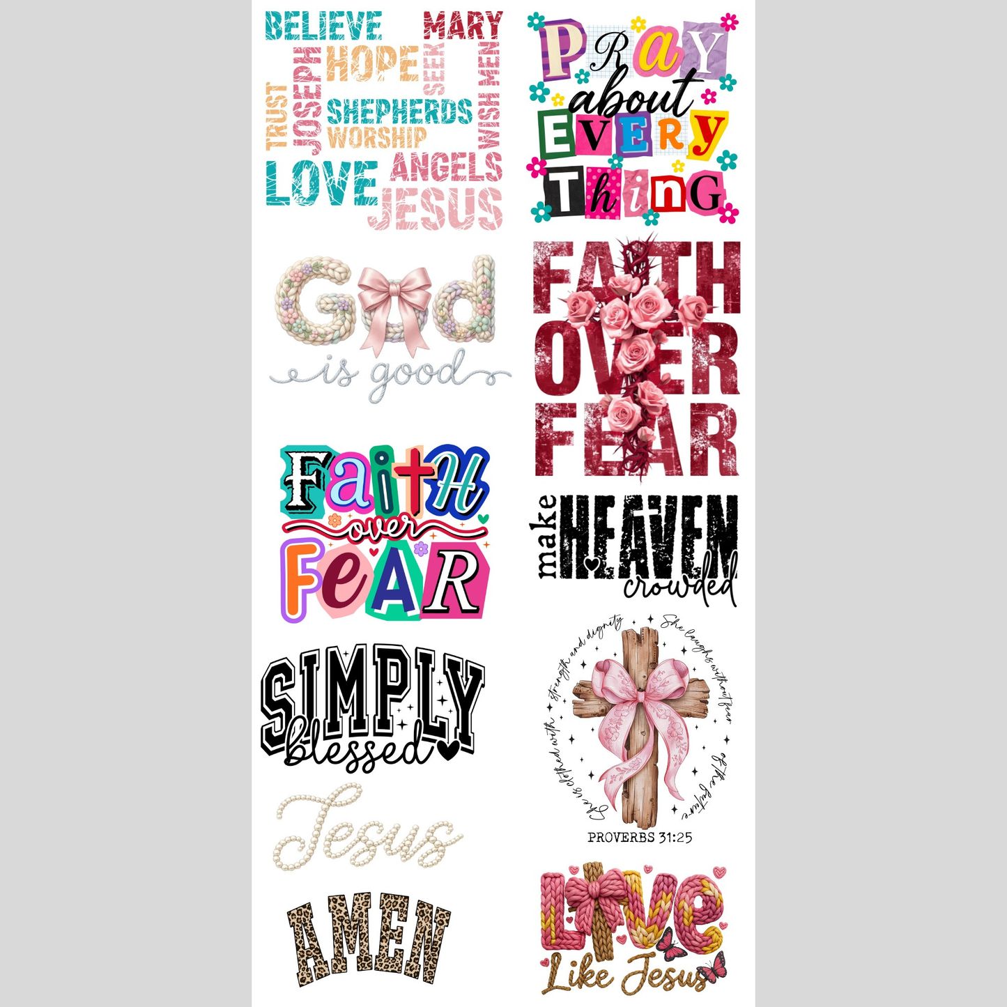 Faith Bundle (11 images) - DTF Transfer