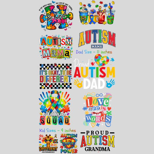 Autism Bundle (11 images) - DTF Transfer