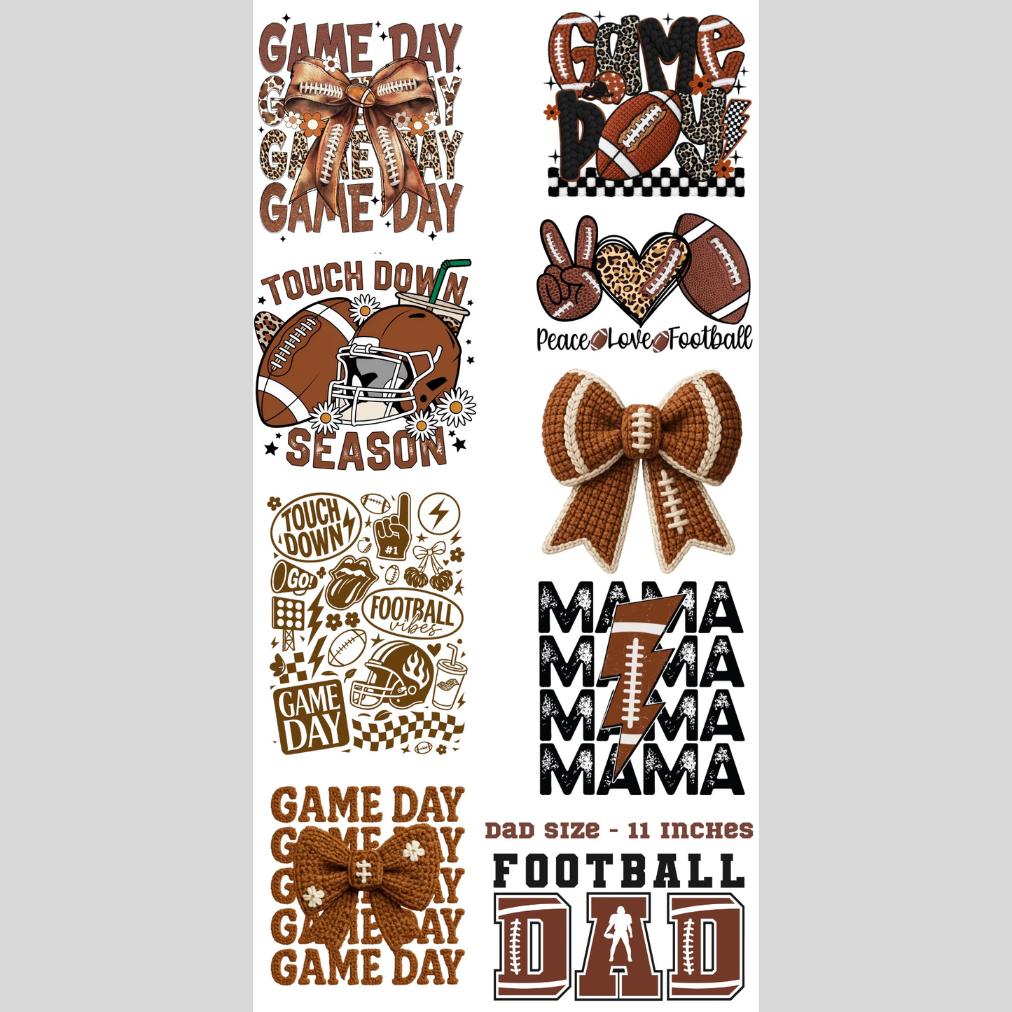 Football Bundle (9 images) - DTF Transfer
