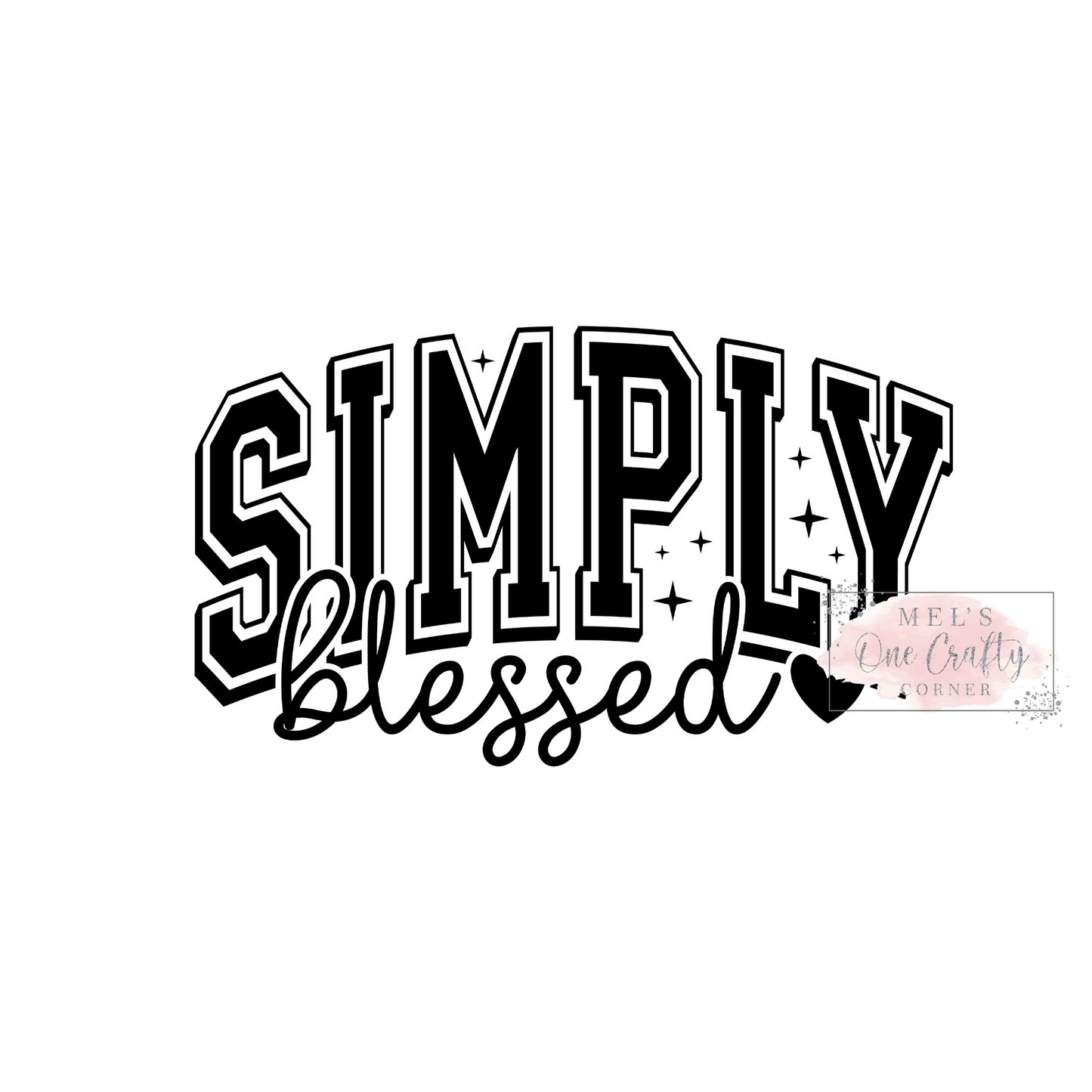 Simply Blessed (black) - DTF Transfer