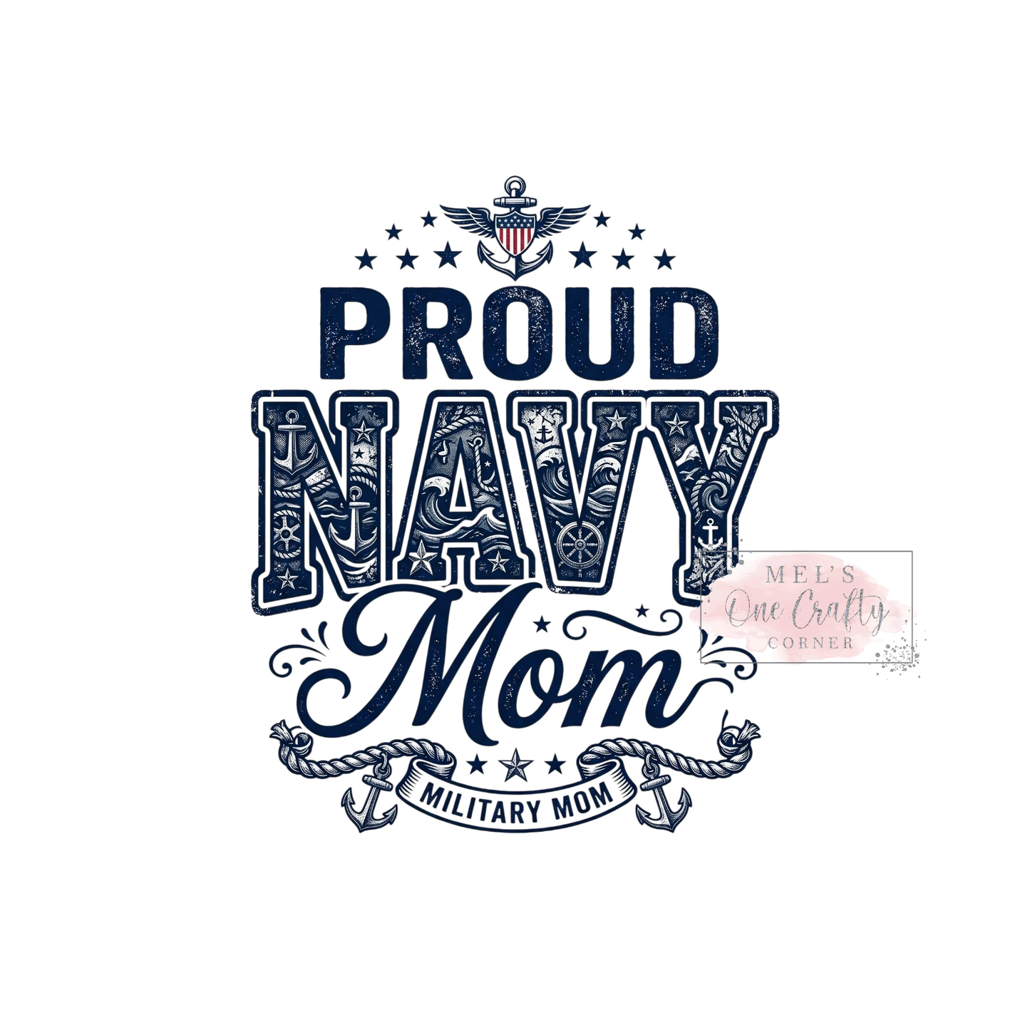 Proud Navy Mom - DTF Transfer