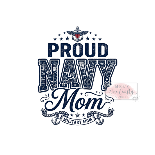 Proud Navy Mom - DTF Transfer