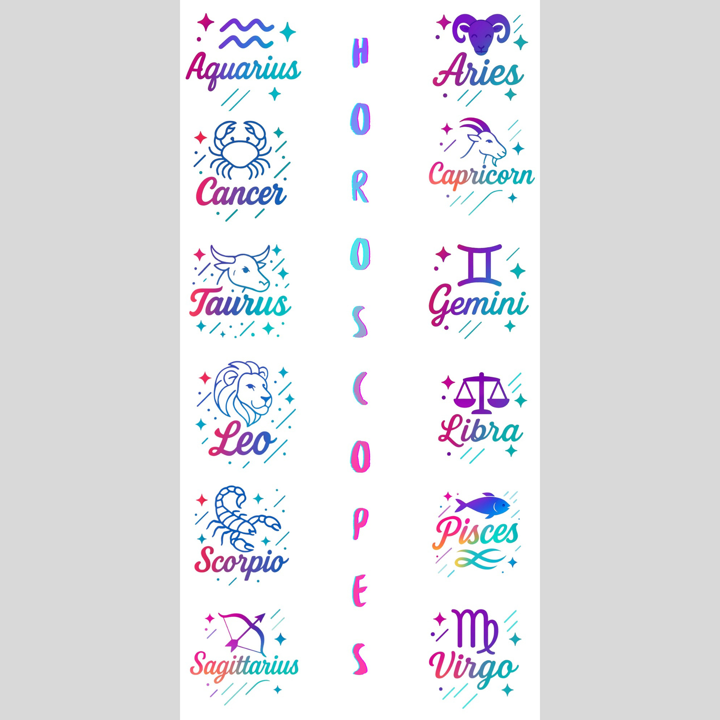 Horoscopes (single or bundle) - DTF Transfer