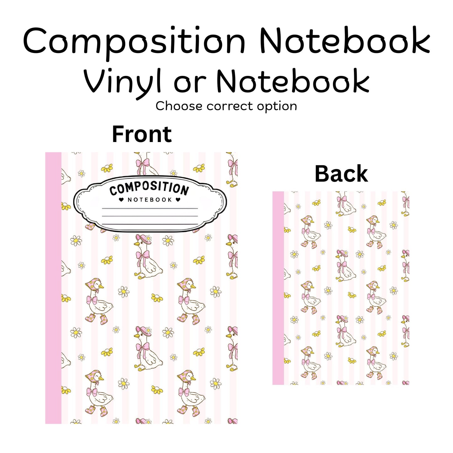 COMPOSITION VINYL OR NOTEBOOK - DAISY GOOSE