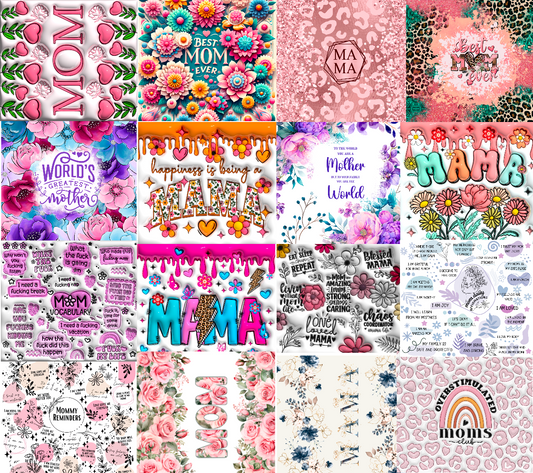 Sublimation Prints Tumbler Wraps - Mother’s Day Bundle (16 designs)