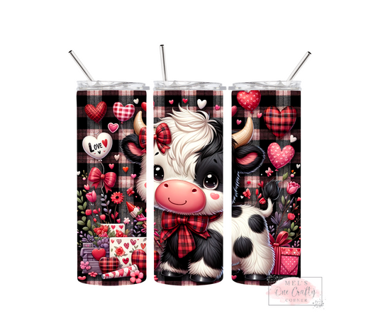 Sublimation Print Tumbler Wrap - V-Day Highland Cow