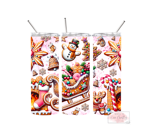 Sublimation Print Tumbler - Ginger Sleigh