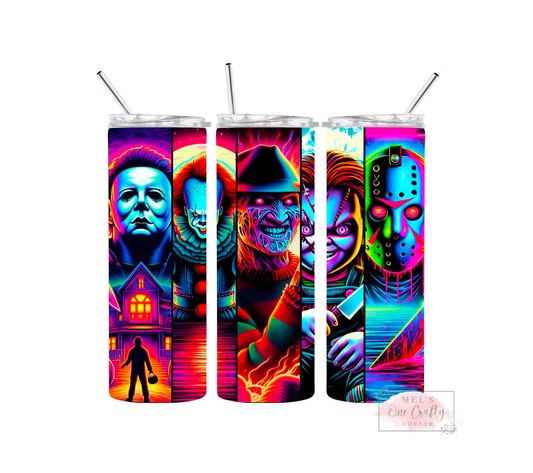 Sublimation Print Tumbler Wrap - Neon Horror