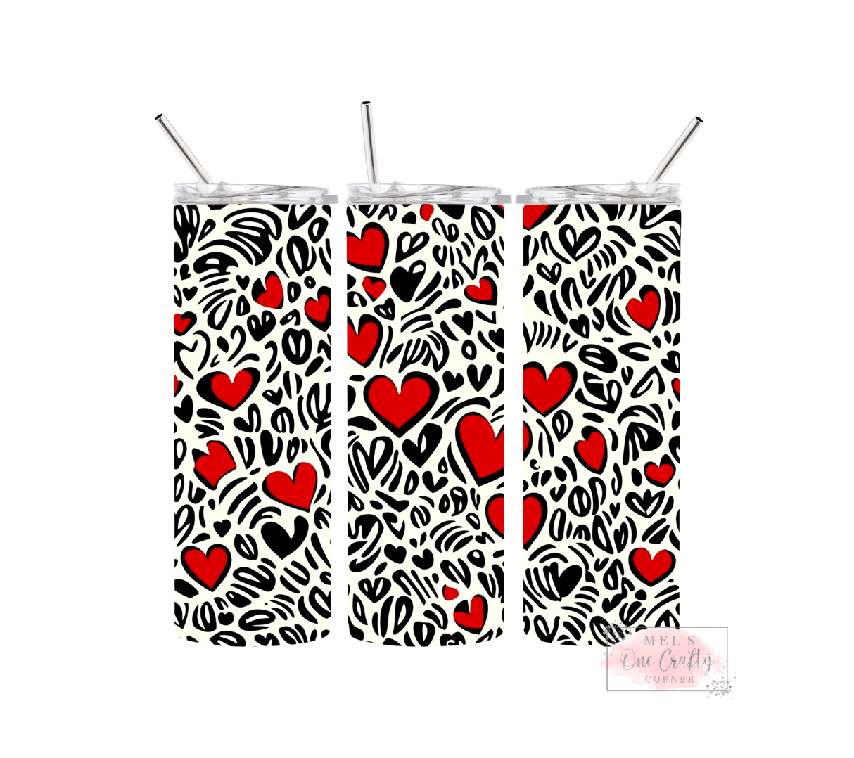 Sublimation Print Tumbler Wrap - Love Hearts