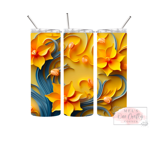 Sublimation Print Tumbler Wrap - Floral Swirls