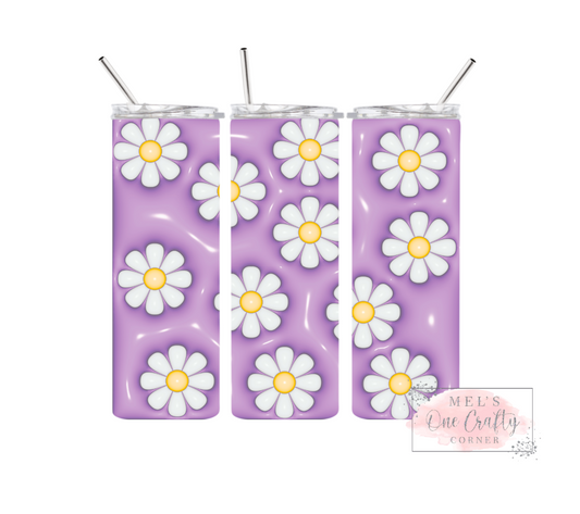 Sublimation Print Tumbler Wrap - Purple Daisy