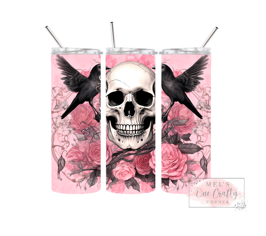 Sublimation Print Tumbler Wrap - Skull Crow