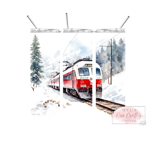 Sublimation Print Tumbler Wrap - Snowy Train