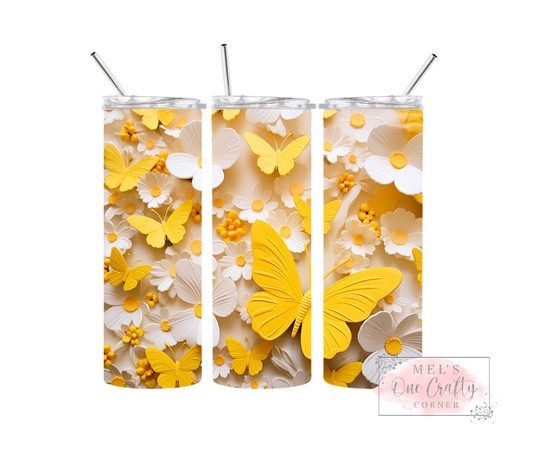 Yellow Butterfly Tumbler
