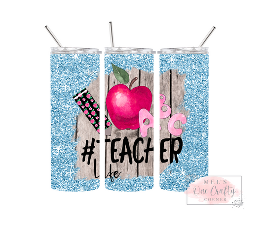 Sublimation Print Tumbler Wrap - Watercolor Teacher