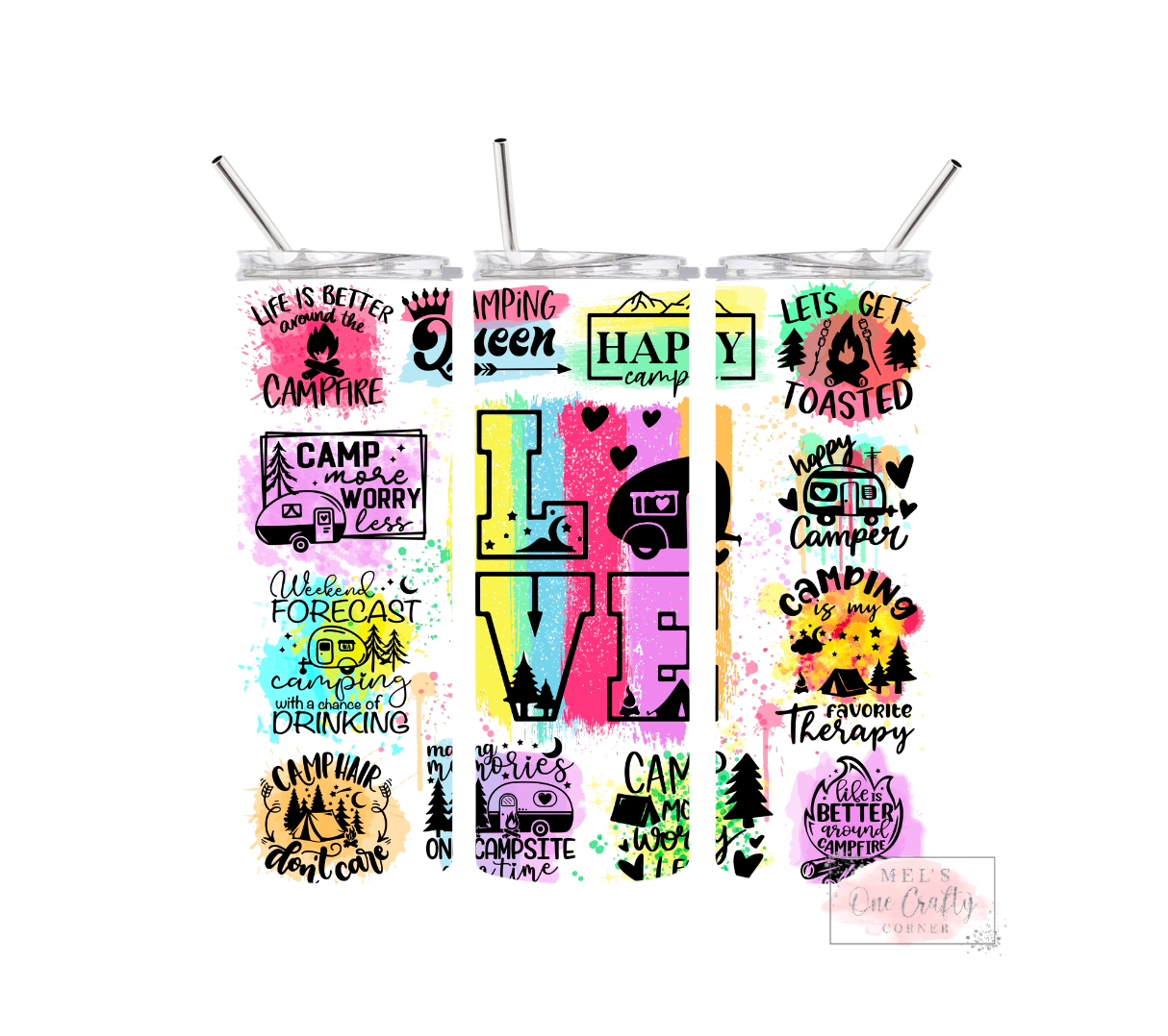 Sublimation Print Tumbler Wrap - Love Camping – Mel's One Crafty Corner ...