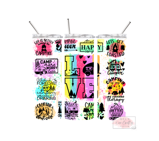 Sublimation Print Tumbler Wrap - Love Camping