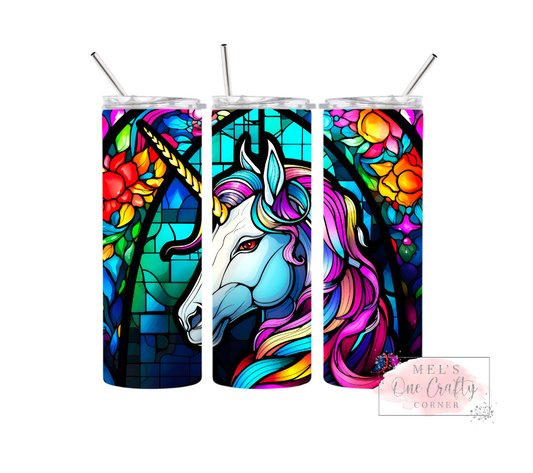 Sublimation Print Tumbler Wrap - Stained Unicorn