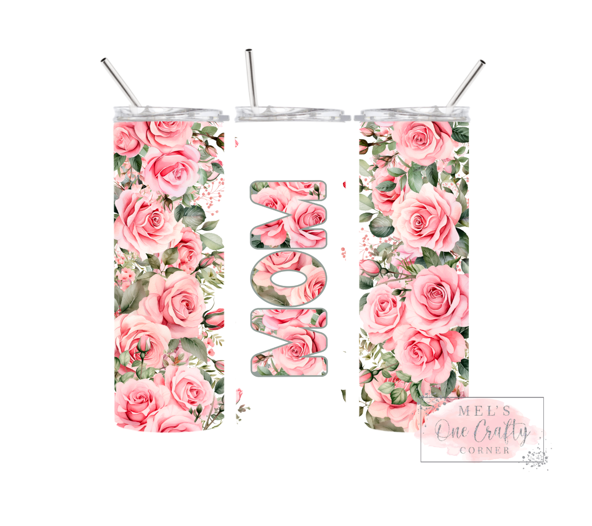 Sublimation Print Tumbler - Mom Roses