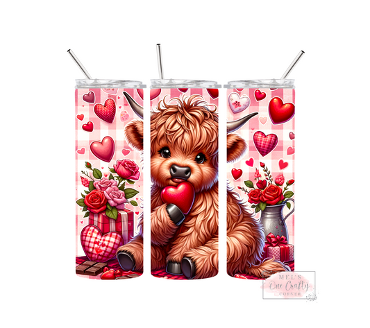 Sublimation Print Tumbler Wrap - V-Day Highland Love