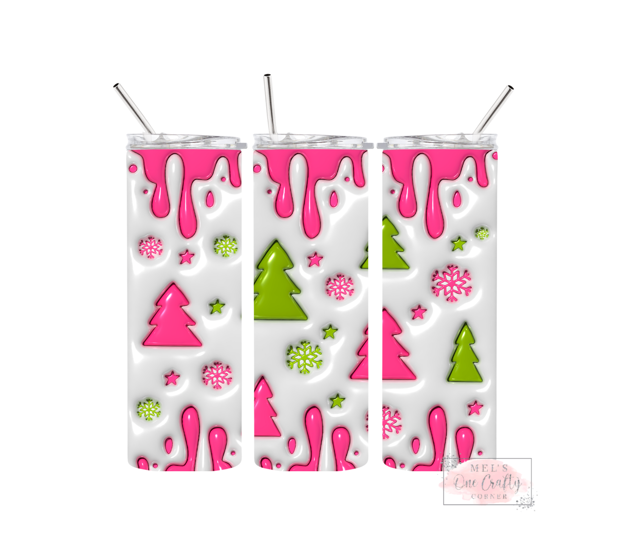 Sublimation Print Tumbler - Neon Christmas