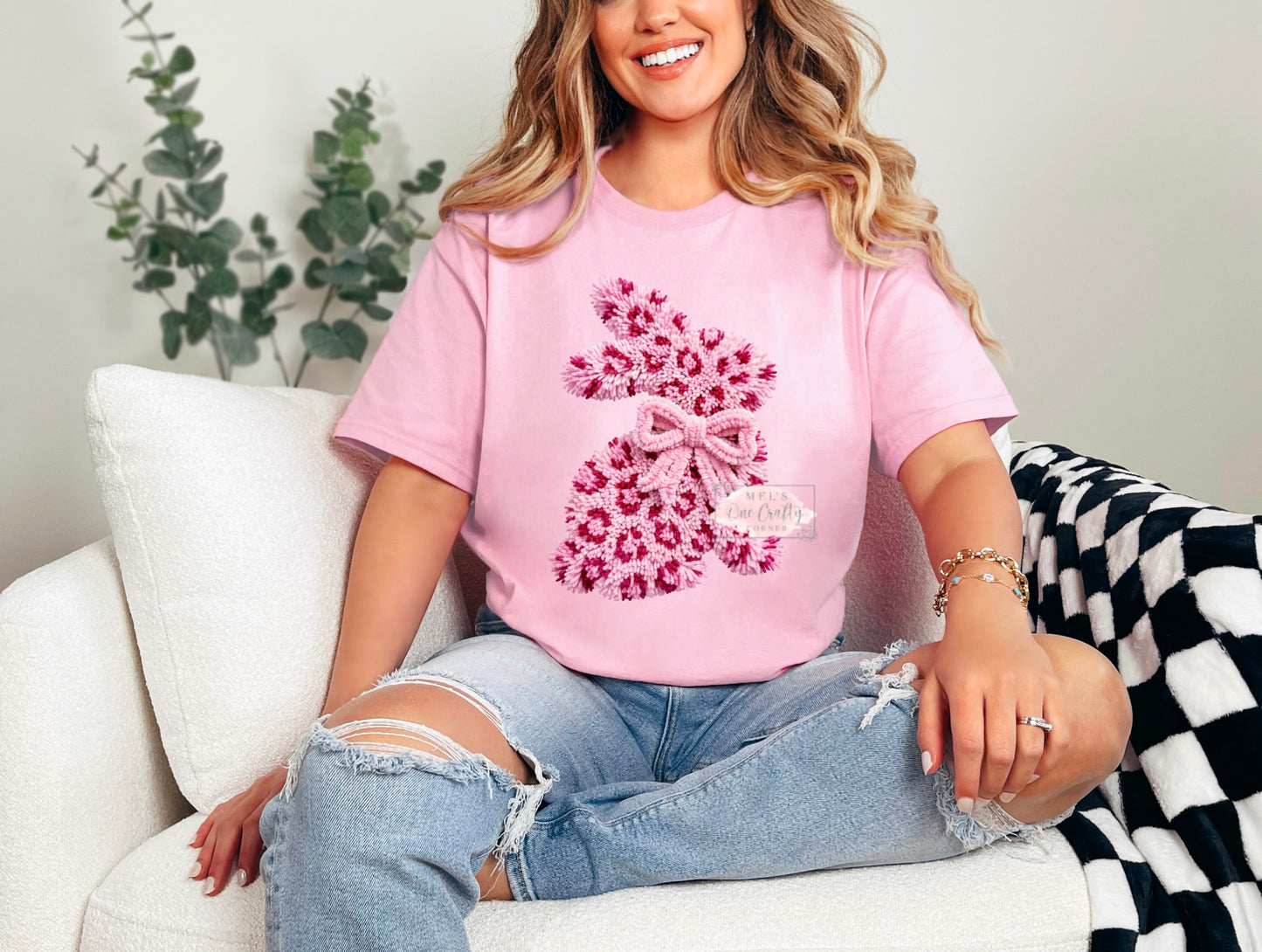 Pink Leopard Bunny Shirt