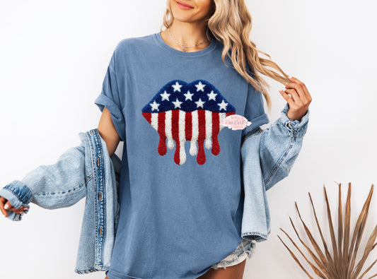 Faux Yarn American Lips Shirt