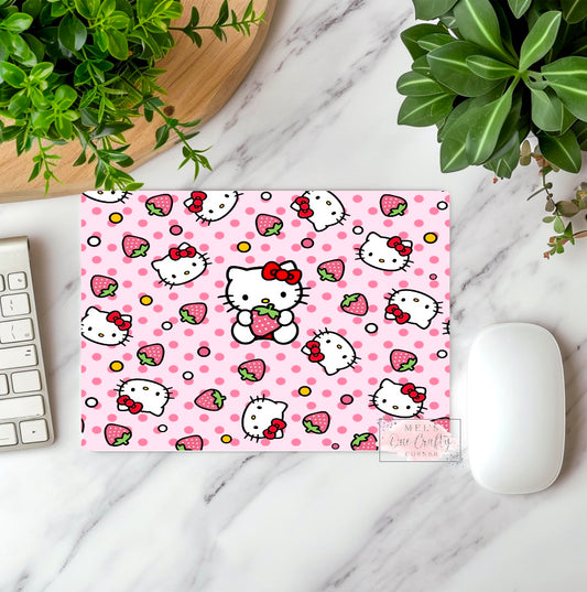 Strawberry Kitty Mouse Pad