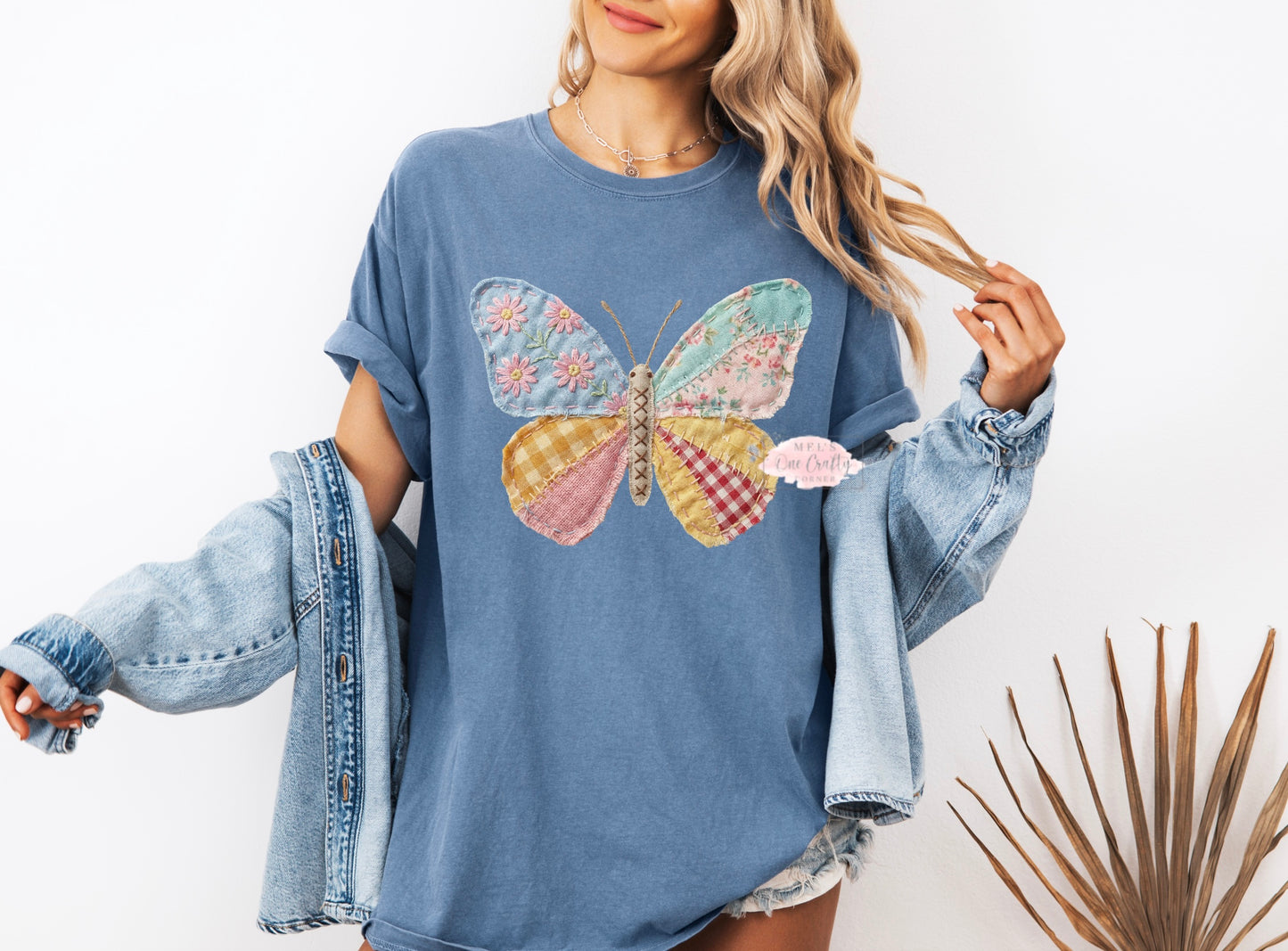 Butterfly Faux Patchwork Shirt