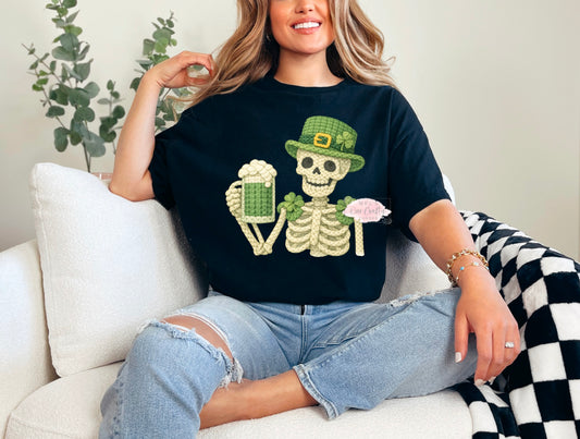 Faux Yarn Skeleton Shirt or Sweatshirt