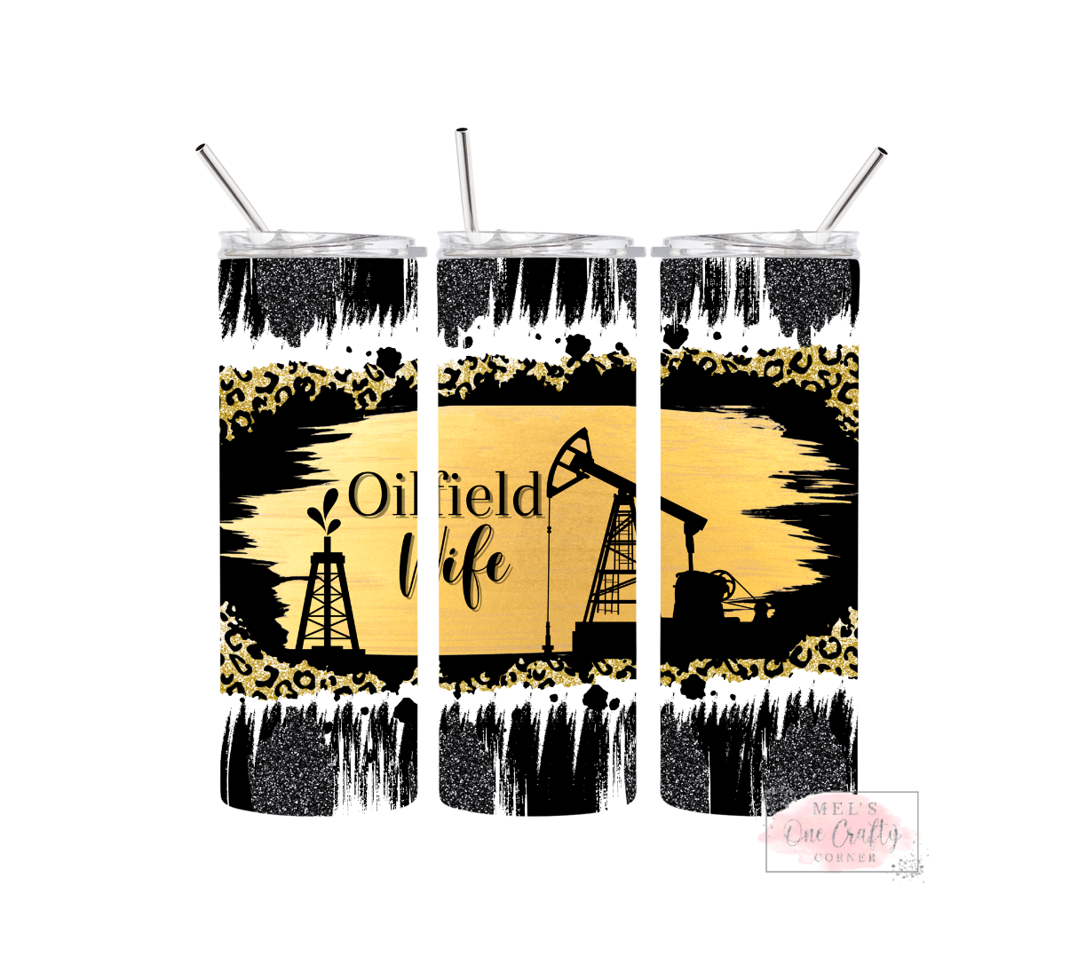 Sublimation Print Tumbler - Oil Field Wifey