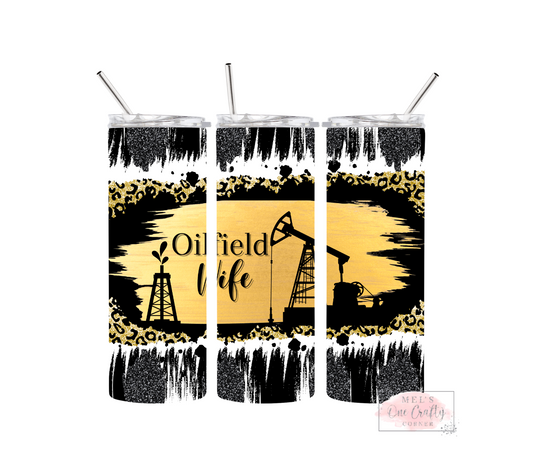 Sublimation Print Tumbler - Oil Field Wifey