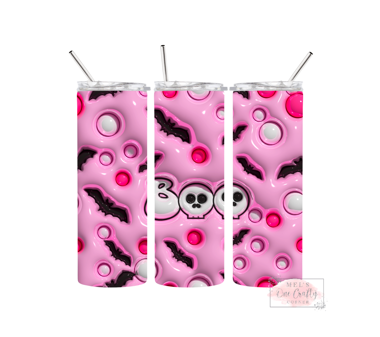 Sublimation Print Tumbler - Pink Boo