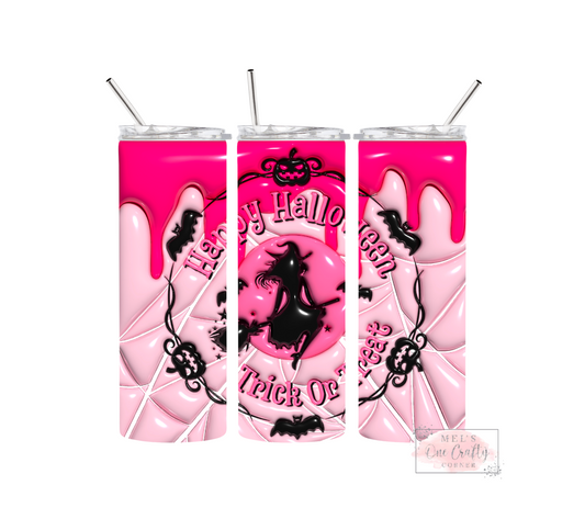 Sublimation Print Tumbler - Pink Trick or Treat