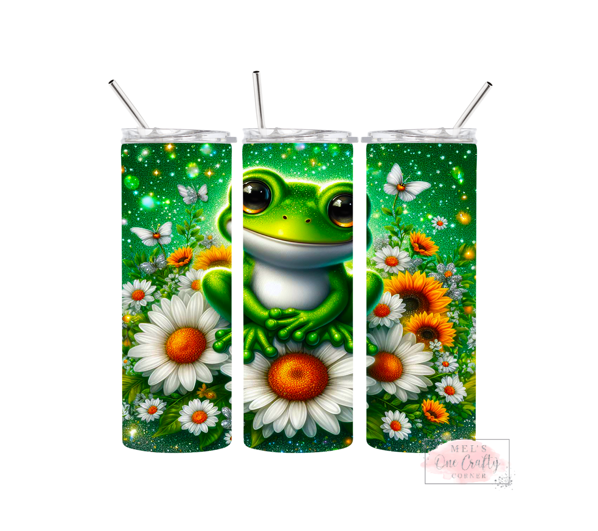 Sublimation Print Tumbler Wrap - Glitter Frog