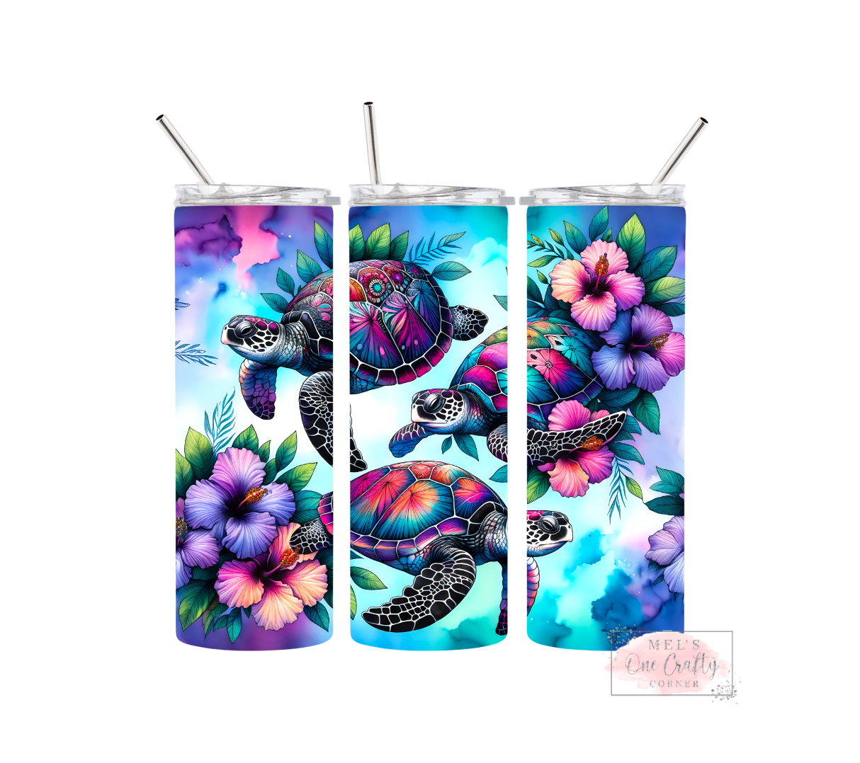 Sublimation Print Tumbler Wrap - Tie Dye Sea Turtle