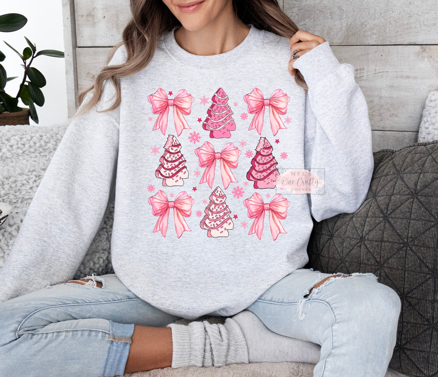 Pink Trees Crew Neck Sweater