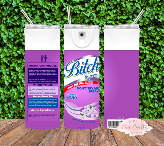 Sublimation Print Tumbler Wrap - Bitch Spray PURPLE