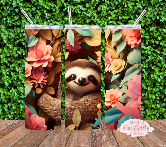 3D Sloth Tumbler