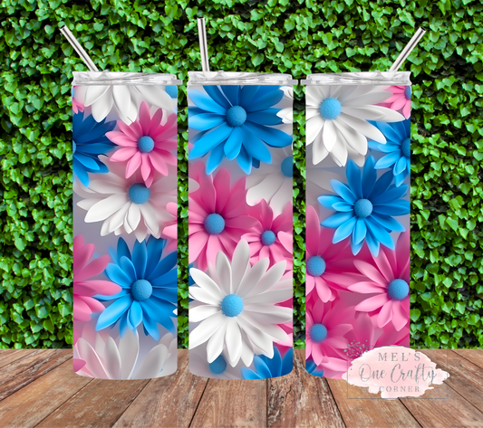 Sublimation Print Tumbler Wrap - Blue/Pink