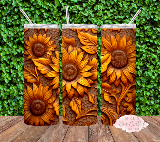 Brown Sunflower Tumbler