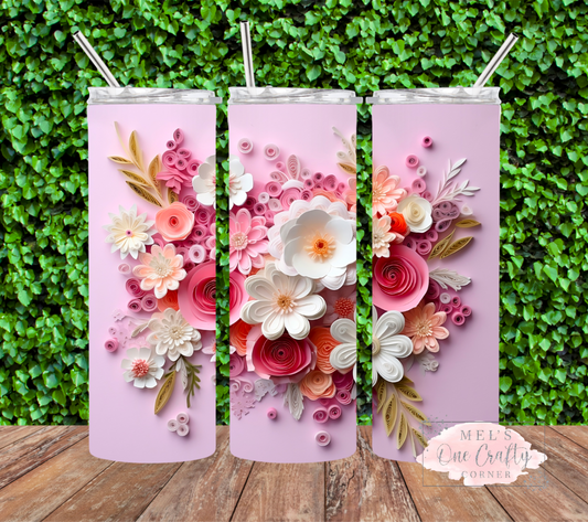 3D Floral Bouquet Tumbler