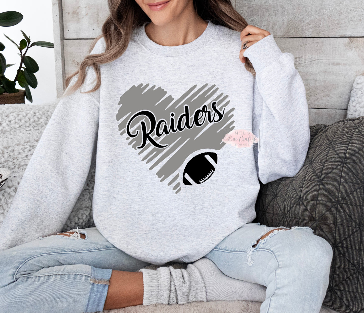 Football Hearts Crew Neck Sweater