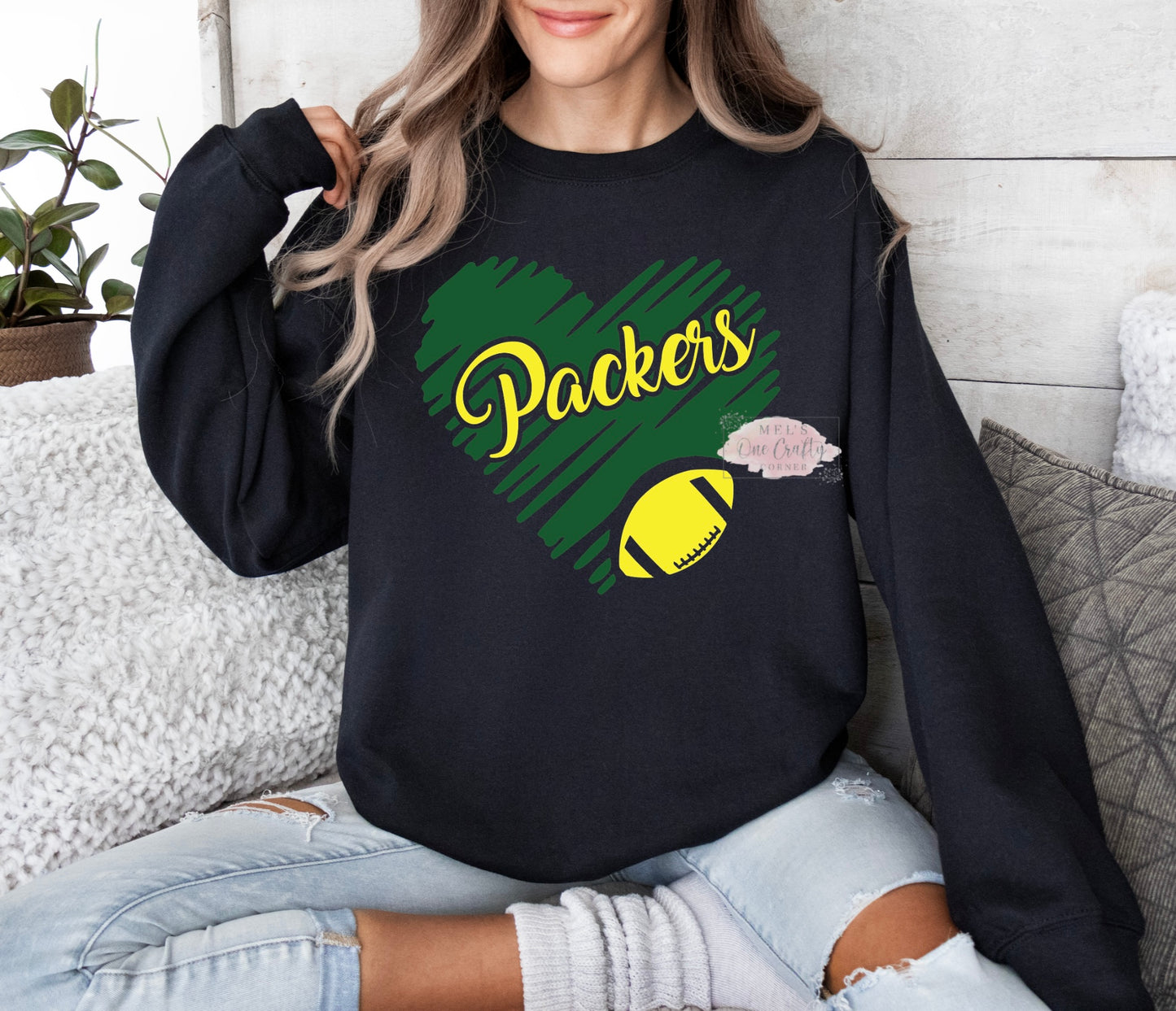 Football Hearts Crew Neck Sweater