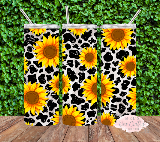 Sunflower Cow Tumbler