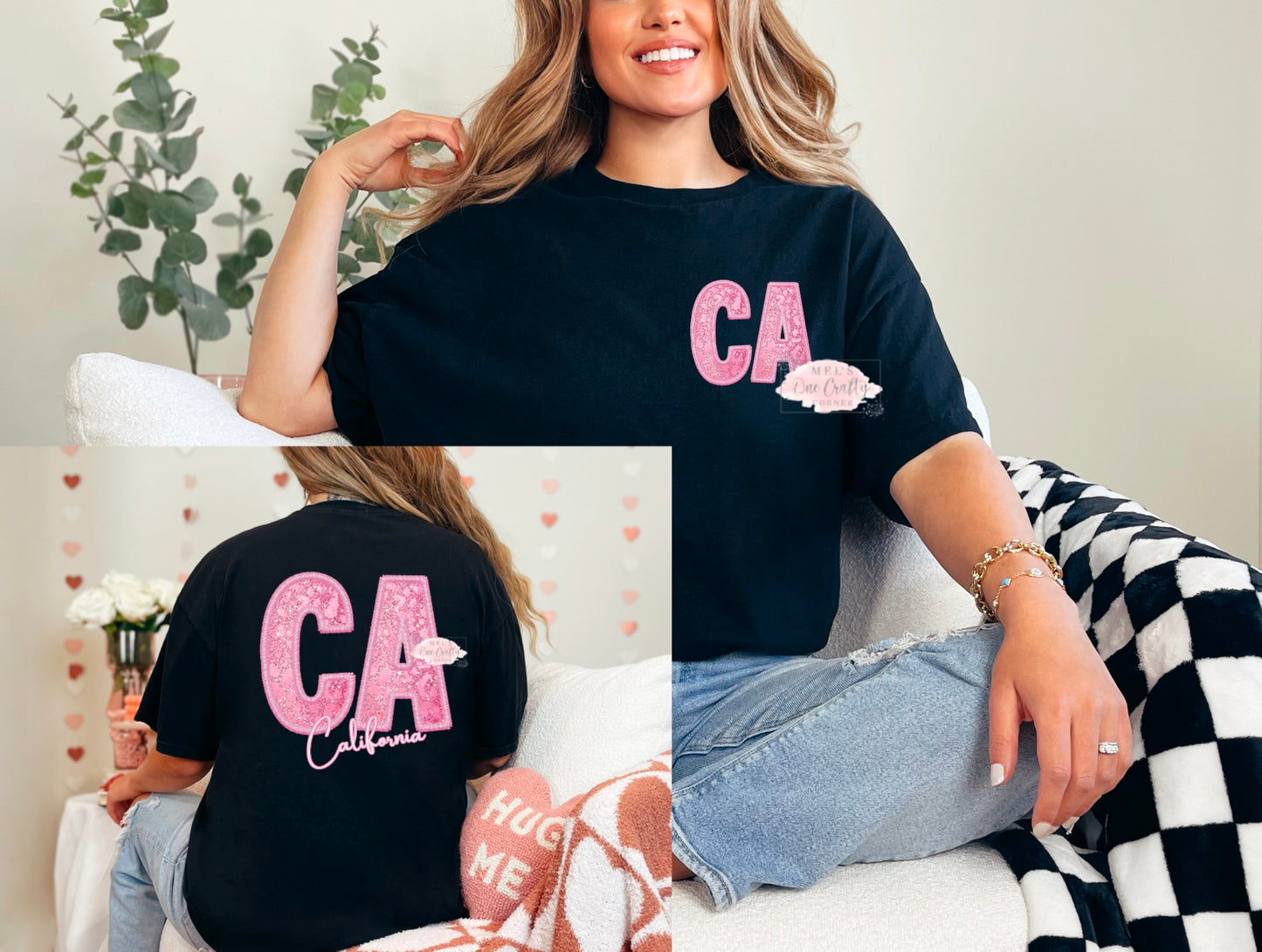 Faux Embroidery Leopard State Shirt