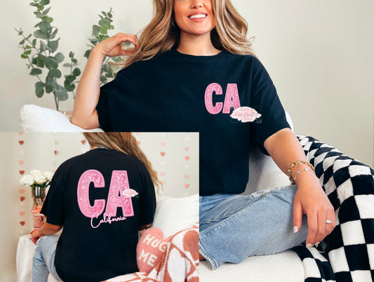 Faux Embroidery Leopard State Shirt