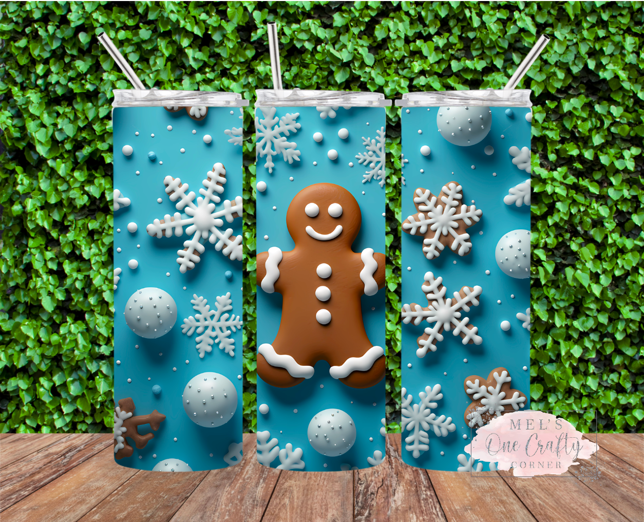 Blue Gingerbread Tumbler