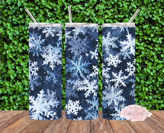 Blue Snowflakes Tumbler